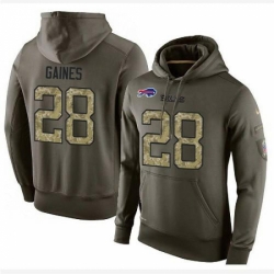 NFL Nike Buffalo Bills 28 EJ Gaines Green Salute To Service Mens Pullover Hoodie