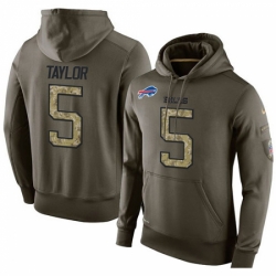NFL Nike Buffalo Bills 5 Tyrod Taylor Green Salute To Service Mens Pullover Hoodie