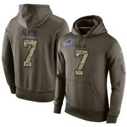 NFL Nike Buffalo Bills 7 Doug Flutie Green Salute To Service Mens Pullover Hoodie