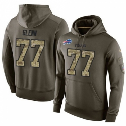 NFL Nike Buffalo Bills 77 Cordy Glenn Green Salute To Service Mens Pullover Hoodie
