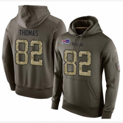NFL Nike Buffalo Bills 82 Logan Thomas Green Salute To Service Mens Pullover Hoodie