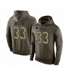 Football Carolina Panthers 33 Tre Boston Green Salute To Service Mens Pullover Hoodie