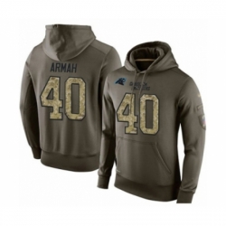 Football Carolina Panthers 40 Alex Armah Green Salute To Service Mens Pullover Hoodie