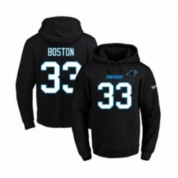Football Mens Carolina Panthers 33 Tre Boston Black Name Number Pullover Hoodie