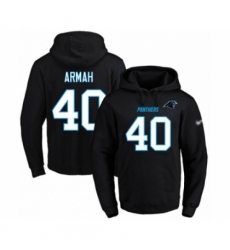 Football Mens Carolina Panthers 40 Alex Armah Black Name Number Pullover Hoodie