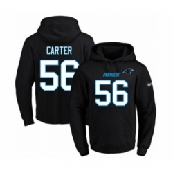 Football Mens Carolina Panthers 56 Jermaine Carter Black Name Number Pullover Hoodie