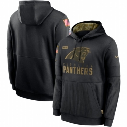 Men Carolina Panthers Nike 2020 Salute to Service Sideline Performance Pullover Hoodie Black