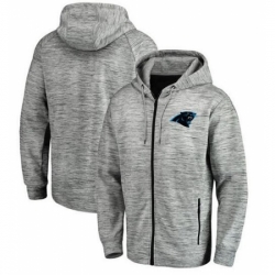 NFL Carolina Panthers Pro Line by Fanatics Branded Space Dye Performance Full Zip Hoodie Heathered Gray