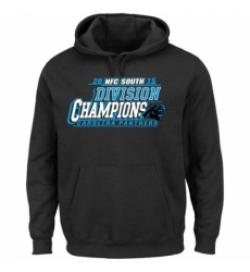 NFL Mens Carolina Panthers Majestic Black 2015 NFC South Division Champions Pullover Hoodie