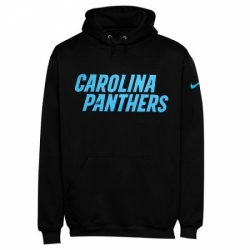 NFL Mens Carolina Panthers Nike Black KO Wordmark Performance Hoodie