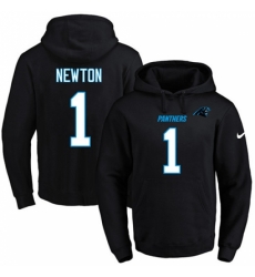 NFL Mens Nike Carolina Panthers 1 Cam Newton Black Name Number Pullover Hoodie