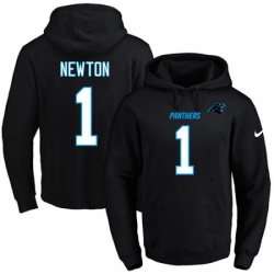 NFL Mens Nike Carolina Panthers 1 Cam Newton Black Name Number Pullover Hoodie