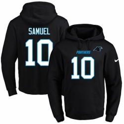 NFL Mens Nike Carolina Panthers 10 Curtis Samuel Black Name Number Pullover Hoodie