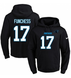 NFL Mens Nike Carolina Panthers 17 Devin Funchess Black Name Number Pullover Hoodie