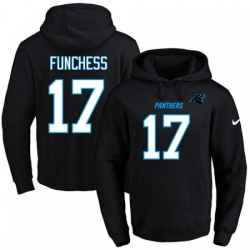 NFL Mens Nike Carolina Panthers 17 Devin Funchess Black Name Number Pullover Hoodie