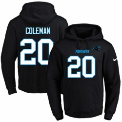 NFL Mens Nike Carolina Panthers 20 Kurt Coleman Black Name Number Pullover Hoodie