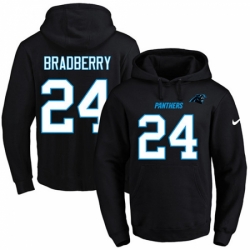 NFL Mens Nike Carolina Panthers 24 James Bradberry Black Name Number Pullover Hoodie