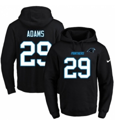 NFL Mens Nike Carolina Panthers 29 Mike Adams Black Name Number Pullover Hoodie