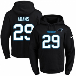 NFL Mens Nike Carolina Panthers 29 Mike Adams Black Name Number Pullover Hoodie