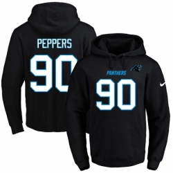 NFL Mens Nike Carolina Panthers 90 Julius Peppers Black Name Number Pullover Hoodie