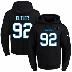 NFL Mens Nike Carolina Panthers 92 Vernon Butler Black Name Number Pullover Hoodie
