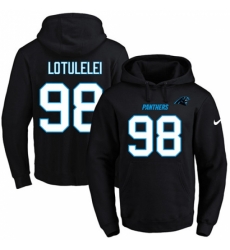 NFL Mens Nike Carolina Panthers 98 Star Lotulelei Black Name Number Pullover Hoodie