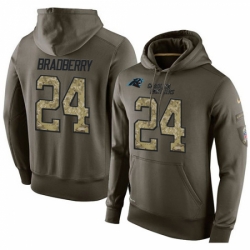 NFL Nike Carolina Panthers 24 James Bradberry Green Salute To Service Mens Pullover Hoodie