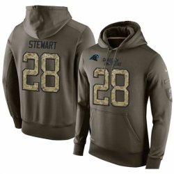 NFL Nike Carolina Panthers 28 Jonathan Stewart Green Salute To Service Mens Pullover Hoodie
