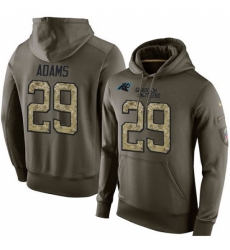 NFL Nike Carolina Panthers 29 Mike Adams Green Salute To Service Mens Pullover Hoodie