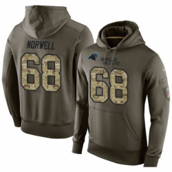 NFL Nike Carolina Panthers 68 Andrew Norwell Green Salute To Service Mens Pullover Hoodie