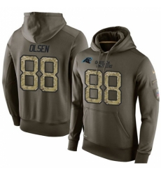 NFL Nike Carolina Panthers 88 Greg Olsen Green Salute To Service Mens Pullover Hoodie