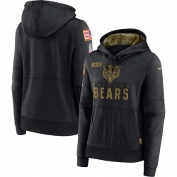 Women Chicago Bears Nike 2020 Salute to Service Performance Pullover Hoodie Black