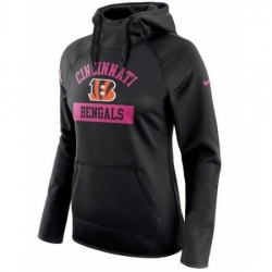 NFL Cincinnati Bengals Nike Womens Breast Cancer Awareness Circuit Performance Pullover Hoodie Black