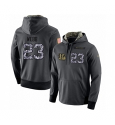 Football Mens Cincinnati Bengals 23 BW Webb Stitched Black Anthracite Salute to Service Player Performance Hoodie