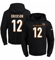 NFL Mens Nike Cincinnati Bengals 12 Alex Erickson Black Name Number Pullover Hoodie