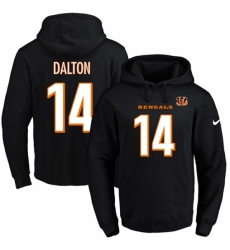 NFL Mens Nike Cincinnati Bengals 14 Andy Dalton Black Name Number Pullover Hoodie