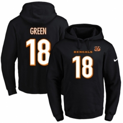 NFL Mens Nike Cincinnati Bengals 18 AJ Green Black Name Number Pullover Hoodie