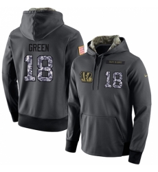 NFL Mens Nike Cincinnati Bengals 18 AJ Green Stitched Black Anthracite Salute to Service Player Performance Hoodie