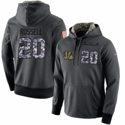 NFL Mens Nike Cincinnati Bengals 20 KeiVarae Russell Stitched Black Anthracite Salute to Service Player Performance Hoodie