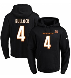 NFL Mens Nike Cincinnati Bengals 4 Randy Bullock Black Name Number Pullover Hoodie