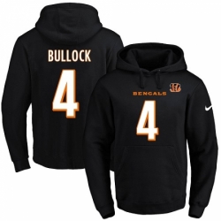 NFL Mens Nike Cincinnati Bengals 4 Randy Bullock Black Name Number Pullover Hoodie