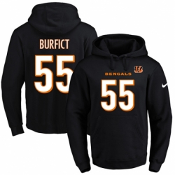 NFL Mens Nike Cincinnati Bengals 55 Vontaze Burfict Black Name Number Pullover Hoodie