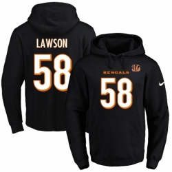NFL Mens Nike Cincinnati Bengals 58 Carl Lawson Black Name Number Pullover Hoodie