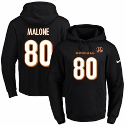 NFL Mens Nike Cincinnati Bengals 80 Josh Malone Black Name Number Pullover Hoodie
