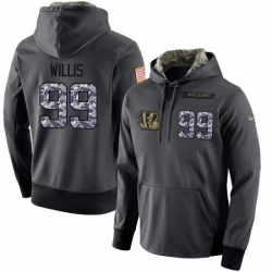 NFL Mens Nike Cincinnati Bengals 99 Jordan Willis Stitched Black Anthracite Salute to Service Player Performance Hoodie