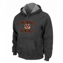 NFL Mens Nike Cincinnati Bengals Heart Soul Pullover Hoodie Dark Grey