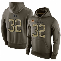 NFL Nike Cincinnati Bengals 32 Jeremy Hill Green Salute To Service Mens Pullover Hoodie