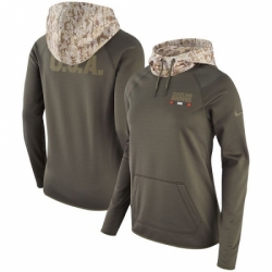 NFL Womens Cleveland Browns Nike Olive Salute to Service Performance Pullover Hoodie