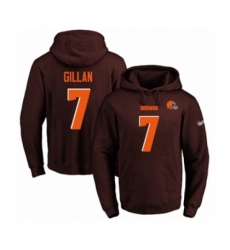 Football Mens Cleveland Browns 7 Jamie Gillan Brown Name Number Pullover Hoodie