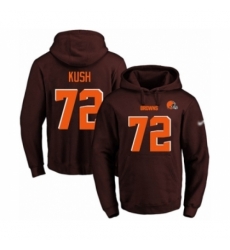 Football Mens Cleveland Browns 72 Eric Kush Brown Name Number Pullover Hoodie